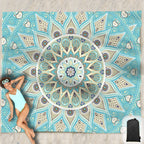 Hiwoss Beach Blanket Waterproof Sandproof Oversized 95X 80,Sand Free Beach Mat With Corner Pockets,Portable Mesh Bag For Beach F
