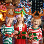 Max Fun 4 Pack Inflatable Reindeer Antler Ring Toss Games Indoor Outdoor Christmas Party Games Party Favors, 4 Anlters & 24Rings