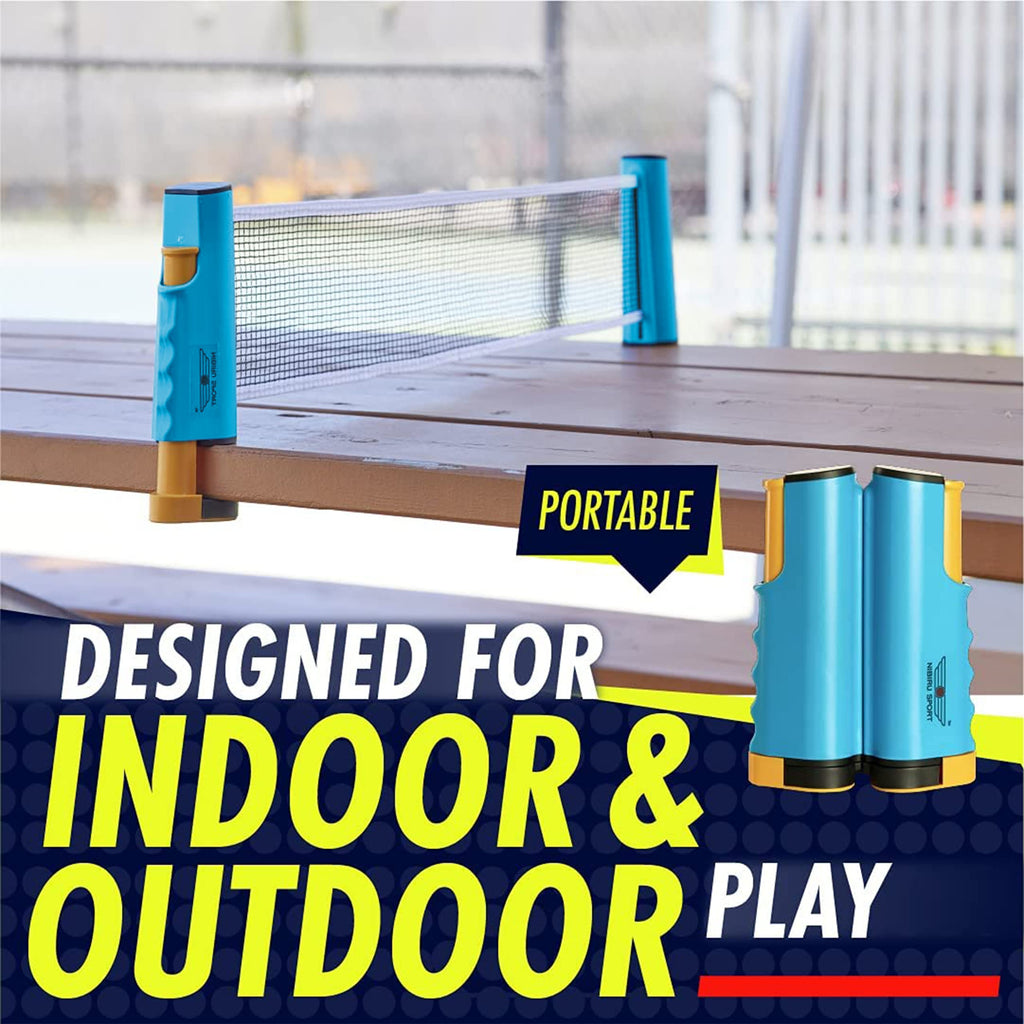 Nibiru Sport Ping Pong Paddles Set - Table Tennis Rackets And Balls, Retractable Net With Posts And Storage Case - Pingpong Padd