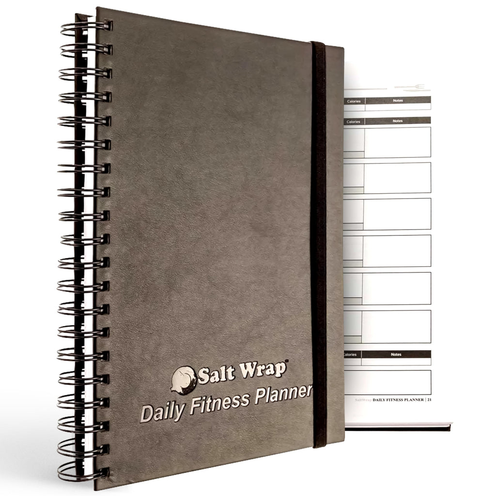 Saltwrap Daily Fitness Planner - Gym Workout Training Log, Weightlifting Exercise Journal, And Food/Diet Tracker - Daily And Wee