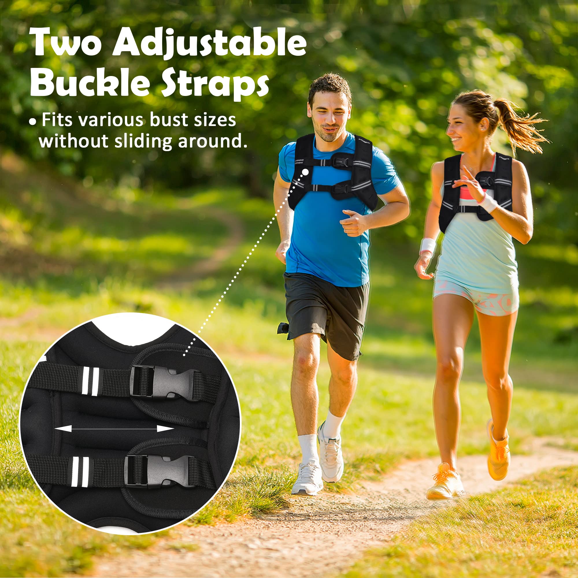Pacearth Weighted Vest With Ankle/Wrist Weights 6Lbs-30Lbs Body Weight Vest With Reflective Stripe, Size-Adjustable Workout Equi
