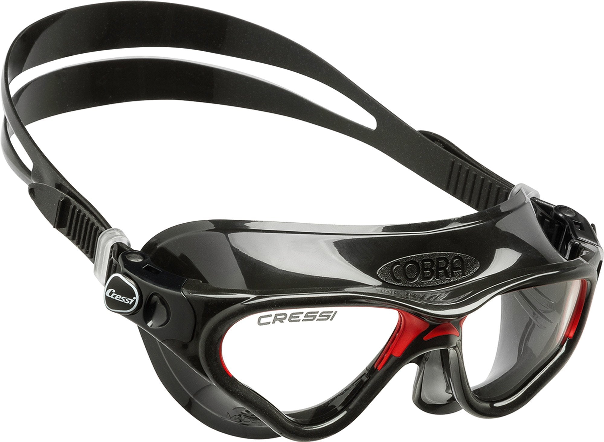Cressi Cobra Black/Red Adjustable Safety Goggles With Shatterproof Lenses