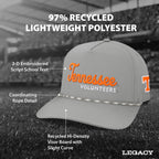 Legacy NCAA Officially Licensed Rope Hat, Tennessee Volunteers, Lightweight Cap for Men & Women, Caddy Adjustable (Caddy), Grey/