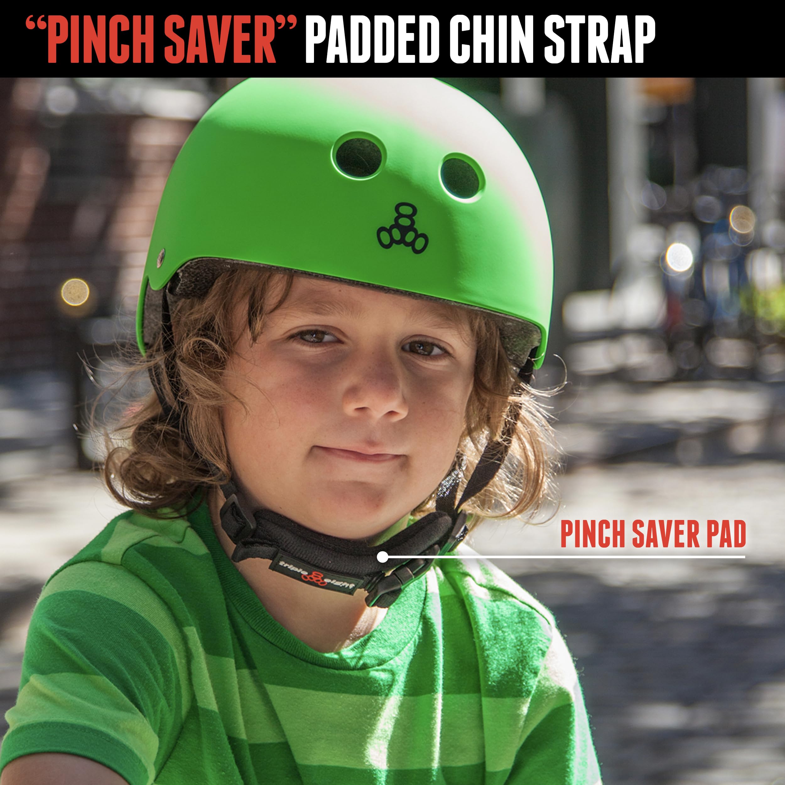 Triple Eight LIL 8 Dual Certified Sweatsaver Kids Skateboard and Bike Helmet with Padded Chin Buckle, Blue Glossy, (3928)