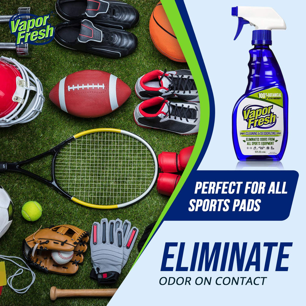 Vapor Fresh Natural Sports Deodorizing Spray For Gym And Fitness Equipment - Boxing Glove Deodorizer, Yoga Mat Cleaner And Sport