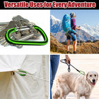Sprookber 5 Heavy Duty Aluminum Carabiners, Large D-Ring Clips, Spring Snap Hooks For Camping, Hiking, Keychain, Dog Leash (Set