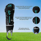 Malaga Soccer Shin Guard with Adjustable Straps-Black/Teal - Vizari Sports