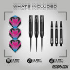Red Dragon Peter Wright Snakebite 3: 26G Tungsten Darts Set With Flights And Stems