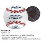 Rawlings | FLAT SEAM Official League Baseballs | FSOLB1X | Recreational Use Practice | 12 Count