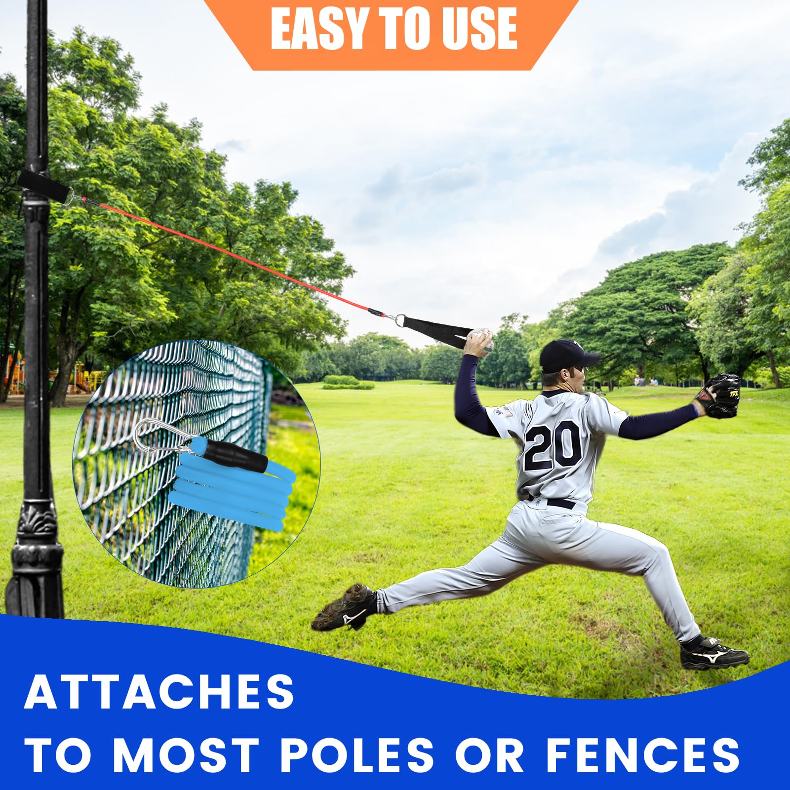 Davllin Baseball Resistance Trainer,Training Aid For Baseball Softball Pitchers,Interchangeable Grips To Build Arm Strength,Arm