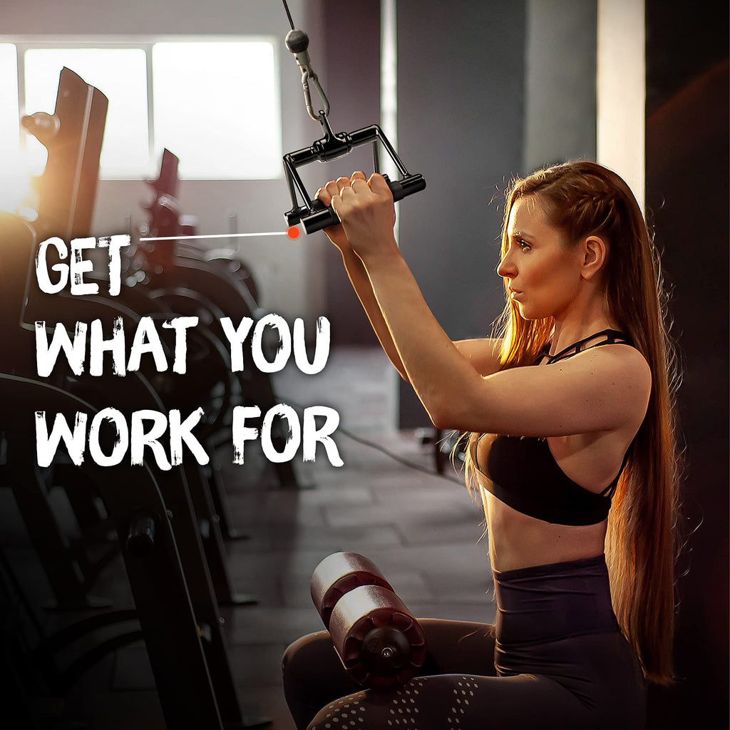 Yes4All Cable Machine Accessories, Double D Row Handle, Cable Attachment For Home Gym (Black)