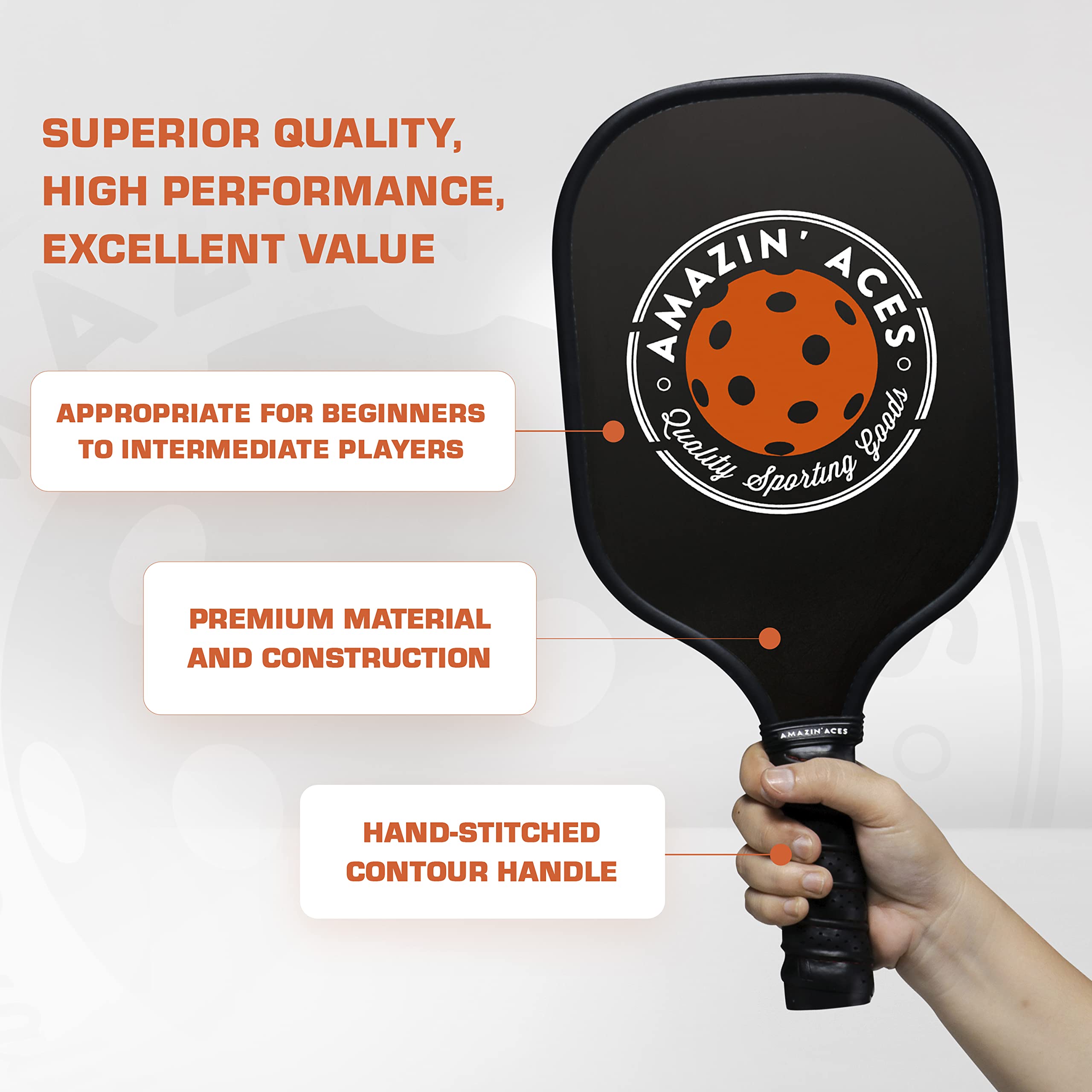 Amazin' Aces Pickleball Paddles - Pickleball Set - Usapa-Approved Pickleball Rackets For All Levels And Ages