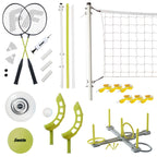 Franklin Sports Fun 5 Combo Outdoor Game Set - Backyard, Beach + Camping Games For Kids - Badminton, Volleyball, Flip Toss, Flyi