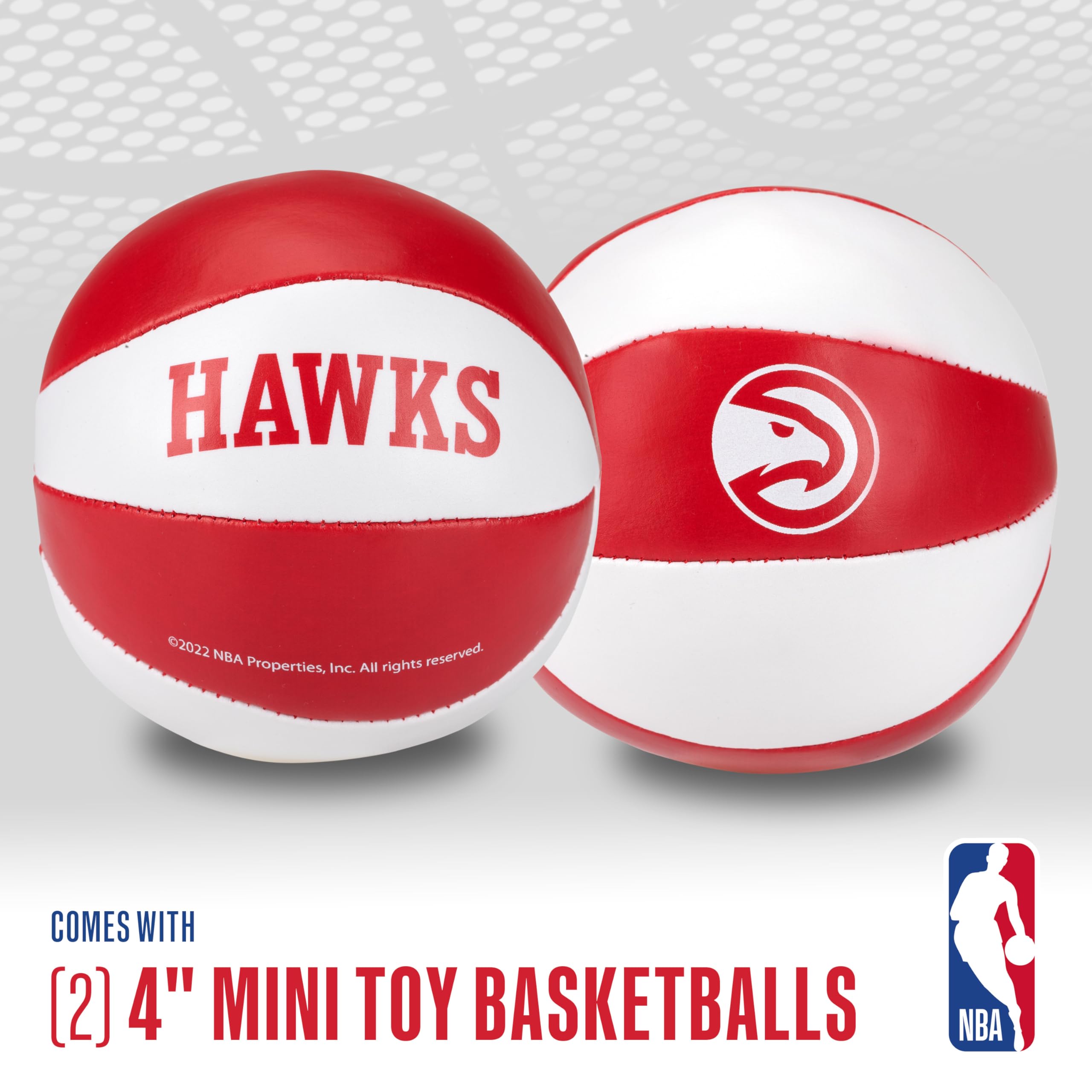 Franklin Sports Nba Atlanta Hawks Toy Basketballs - 2 Pack Of Kids Soft Mini Basketballs For Over The Door + Indoor Hoops - Nba