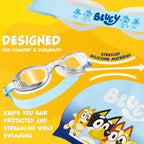 Bluey Kids Swim Goggles And Swim Cap Set Anti-Fog Uv Protection
