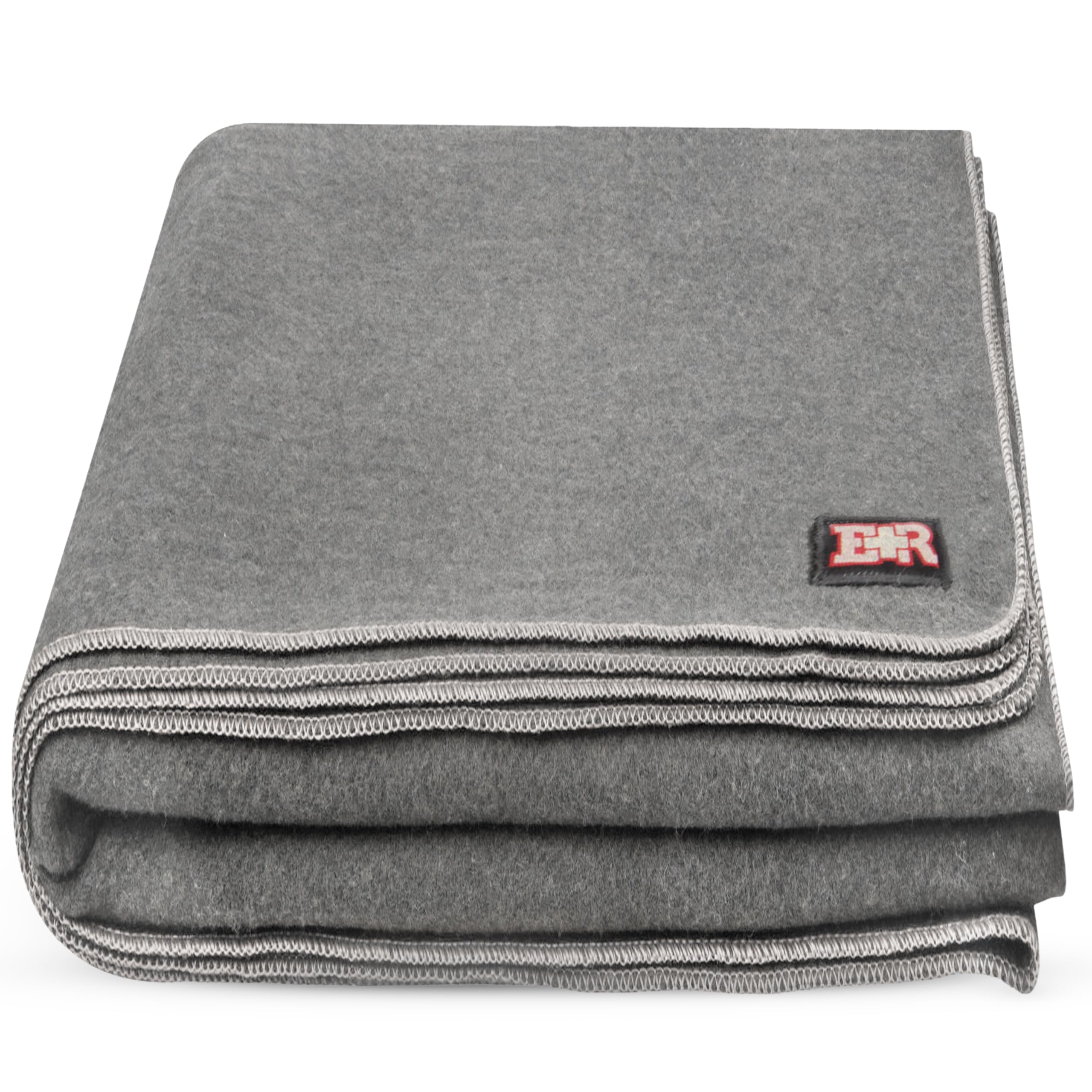 Military Wool Blanket - 95% Wool, Washable, Perfect For Outdoors, Camping, Picnics, Travel, Car & Bushcraft Emergency Blanket, 9