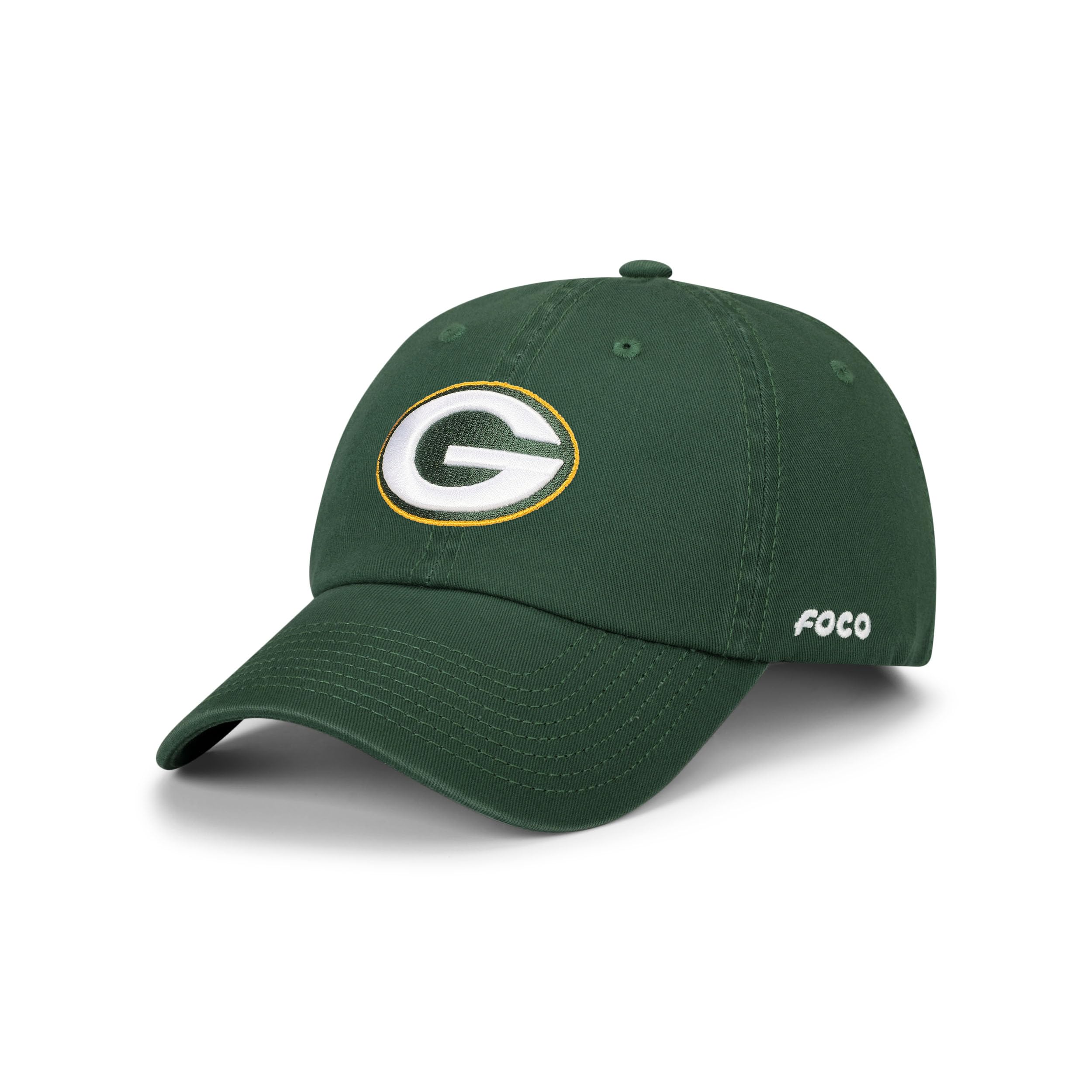 Foco Men'S Green Bay Packers Cap Nfl Logo Casual Hat, Team Color