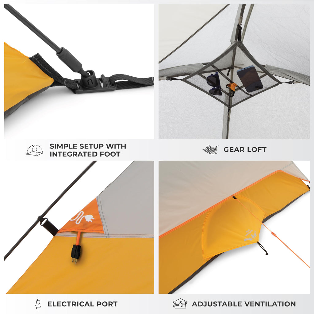 Core Tent 3 Person For Outdoor Family, Hiking, And Backpacking | Portable Dome Camp Tent With Storage Pockets For Camping Access