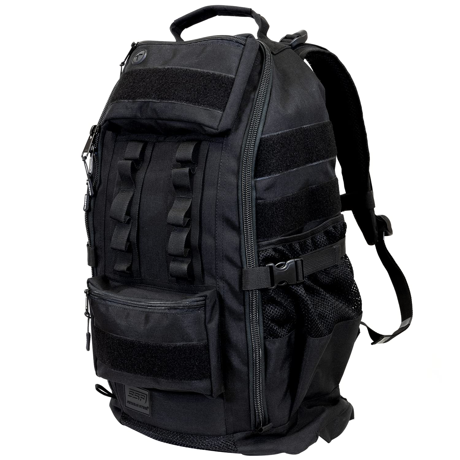 SERIOUS STEEL FITNESS Tactical Backpack and Gym Bag 1000D Nylon Black