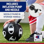 Champion Playmaker Soccer Ball (Size 5, Black/White) - 12-Panel Design, Enhanced Control, Durable TPU Cover & Butyl Bladder, for