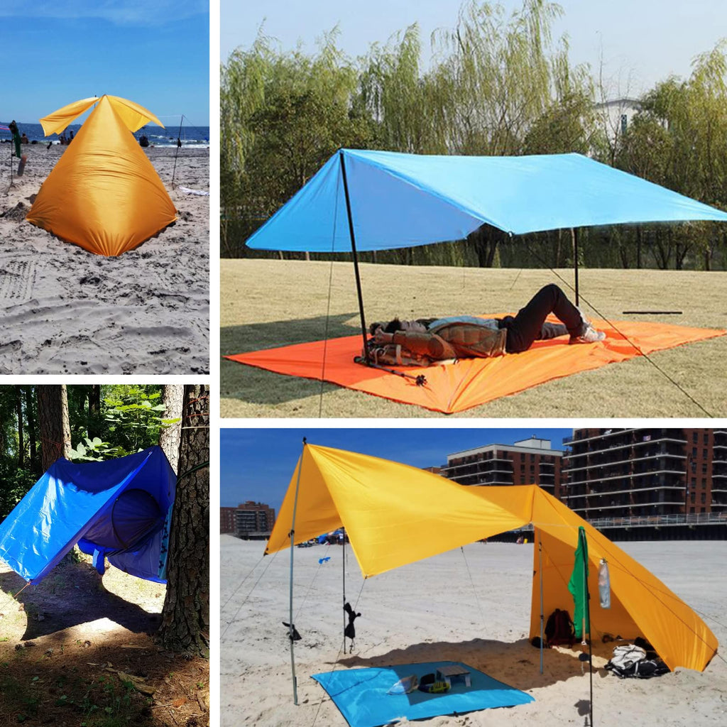 Triwonder Hammock Rain Fly Waterproof Tarp Camping Tent Footprint Groundsheet Cloth Backpacking Tarp Camp Shelter Sunshade Mat F