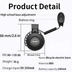Kewayo Electric Bike Horn, Electronic Bicycle Bell 80~100 Db Waterproof Usb Rechargeable Bicycle Bell Upgrade Adjustable Volume