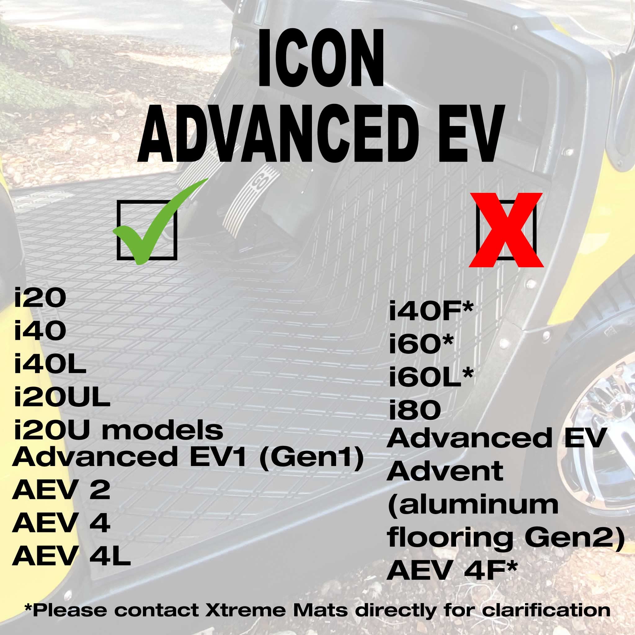 Xtreme Mats Icon Compatible, Full Coverage Golf Cart Floor Liner - Compatible With Icon Golf Carts (I20, I40) And Advanced Ev (G