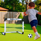 KiBiGOAL Mini Toddler Soccer Goal Set, White Foldable Goal for Kids, Kids Goals for The Backyard + Indoor + Outdoor Soccer Toy(2