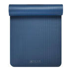 Gaiam Essentials Thick Yoga Mat Fitness & Exercise Mat With Easy-Cinch Carrier Strap, Navy, 72''L X 24''W X 2/5 Inch Thick, 10Mm