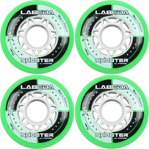 Labeda Wheels Inline Roller Hockey Shooter All Purpose Green 76Mm 83A X4