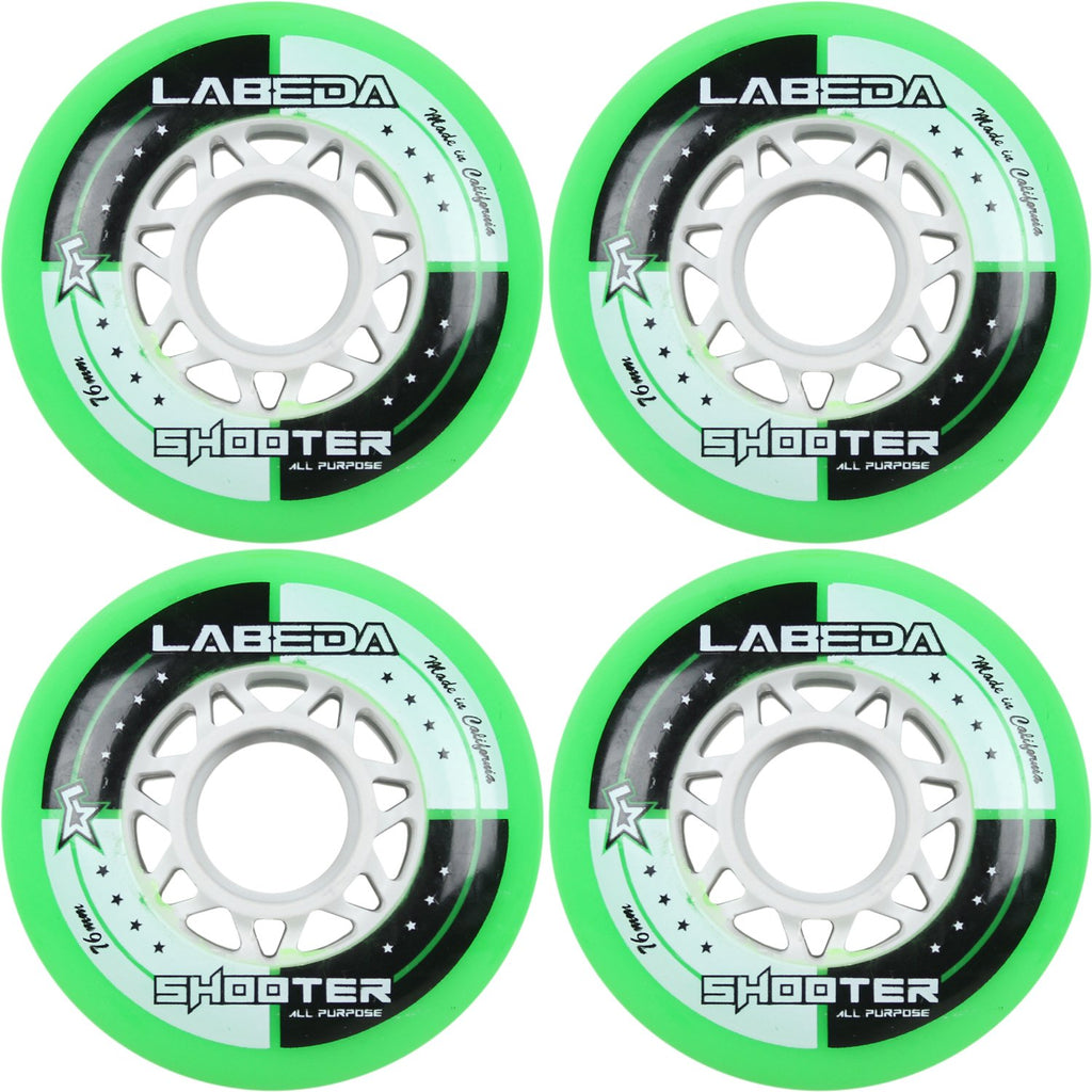 Labeda Wheels Inline Roller Hockey Shooter All Purpose Green 76Mm 83A X4