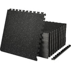 Vevor 25 Pcs 1/2 Inch Thick Gym Floor Mats, 24'' X 24'' Eva Foam & Rubber Top Interlocking Workout Floor Mats With 100 Sq.Ft Cov