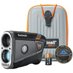 Bushnell Tour V6 Golf Rangefinder  Pinseeker With Visual Jolt, Bite Mount, & Ipx6 Rating  Bundle With Bushnell Golf Carrying Cas