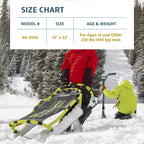 Yukon Charlies Hammerhead Pro HD Sled, Single Rider, Speed and Steering Control, 52-inch x 22-inch, for Ages 13+