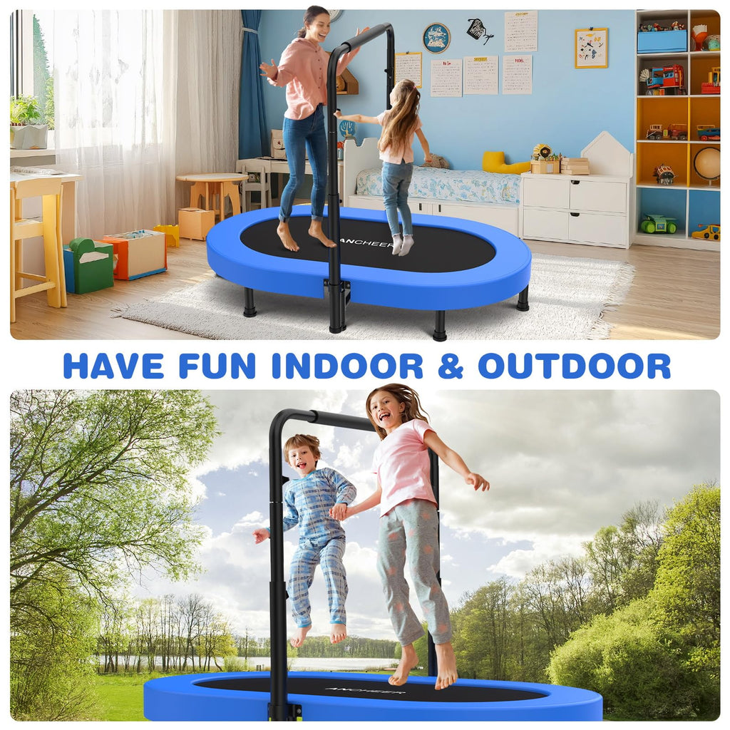 Ancheer Foldable Trampoline, Mini Rebounder Trampoline With Adjustable Handle, Exercise Trampoline For Indoor/Garden/Workout Car