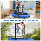 Ancheer Foldable Trampoline, Mini Rebounder Trampoline With Adjustable Handle, Exercise Trampoline For Indoor/Garden/Workout Car