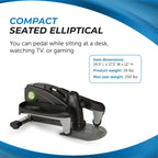 Stamina Inmotion Compact Strider Elliptical Foot Pedal Exerciser With Smart Workout App For Home - Up To 250 Lbs Weight Capacity