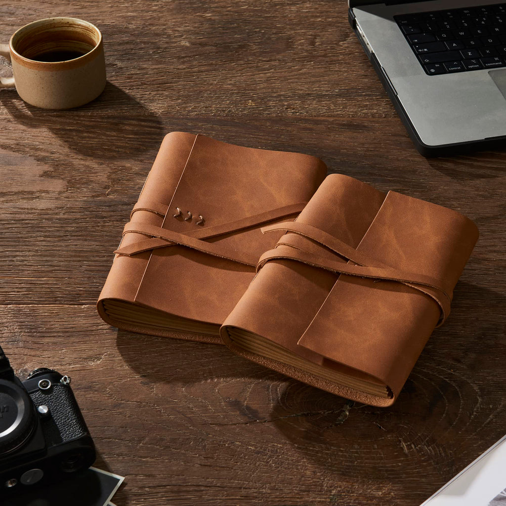 Maybell Leather Journal For Writing 5X 7, Genuine Leather Bound Journal For Men Women, 200 Lined Pages Leather Notebook For Trav