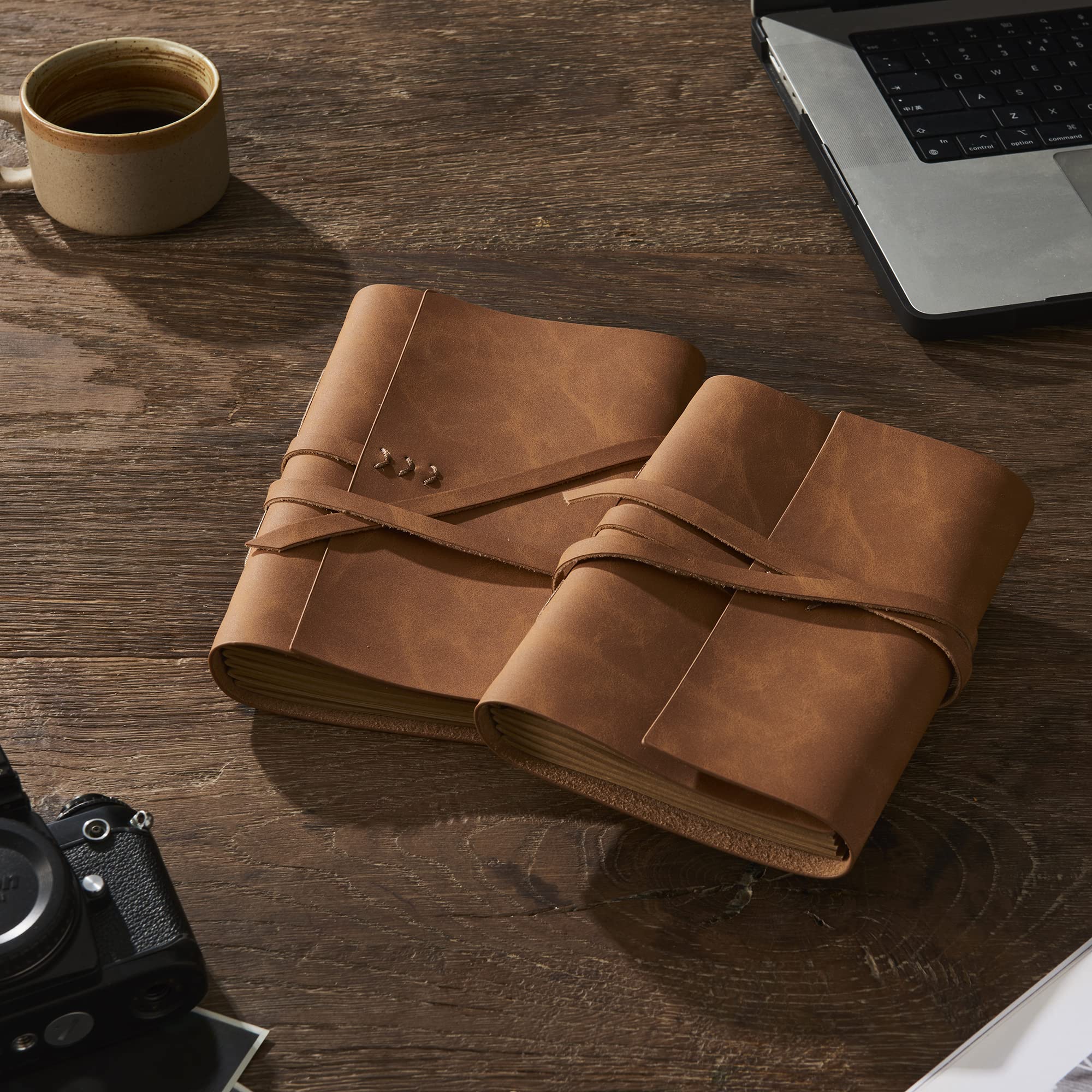 Maybell Leather Journal For Writing 5X 7, Genuine Leather Bound Journal For Men Women, 200 Lined Pages Leather Notebook For Trav