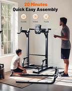Sportsroyals Power Tower Dip Station Pull Up Bar For Home Gym Strength Training Workout Equipment, 400Lbs