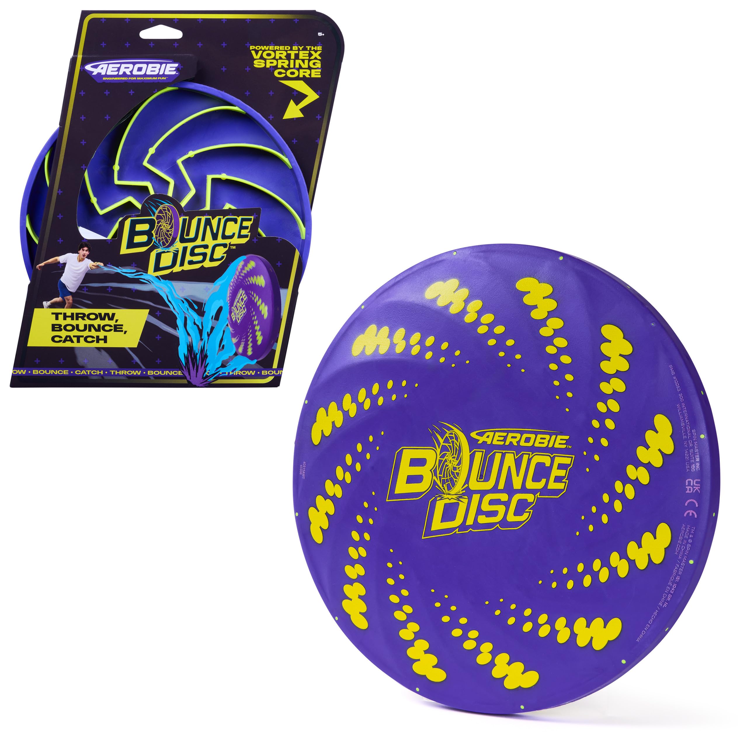 Aerobie Bounce Disc, Throwing Disc Toy for Kids, Backyard Toys, Outdoor Games for Adults & Family, Ages 5 & Up