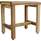 Homeroots Compact Rectangular Teak Shower Or Outdoor Bench In Natural Finish