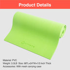 Primasole Yoga Mat With Carry Strap For Yoga Pilates Fitness And Floor Workout At Home And Gym 1/3 Thick (Lime Green Color) Pss9