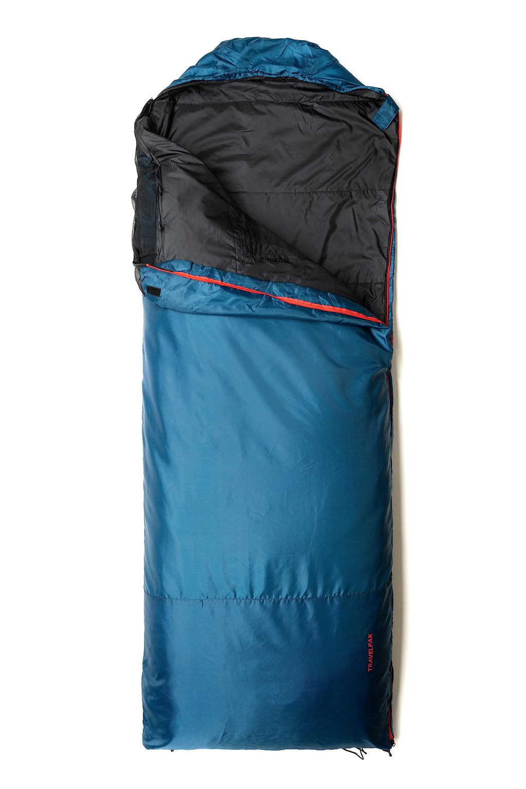 Snugpak Travelpak Traveler Sleeping Bag With Mosquito Net, Lightweight Left Hand Zip, Petrol Blue