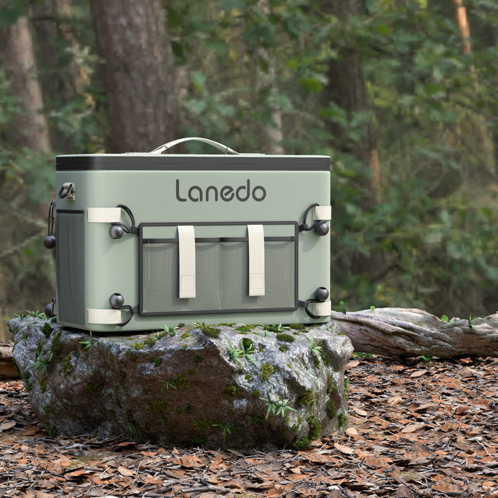 Lanedo 34-Can Multi-Functional Collapsible Soft-Sided Cooler - Leak-Proof Beach Cooler, Portable Ice Chest, And Travel, Food Sho