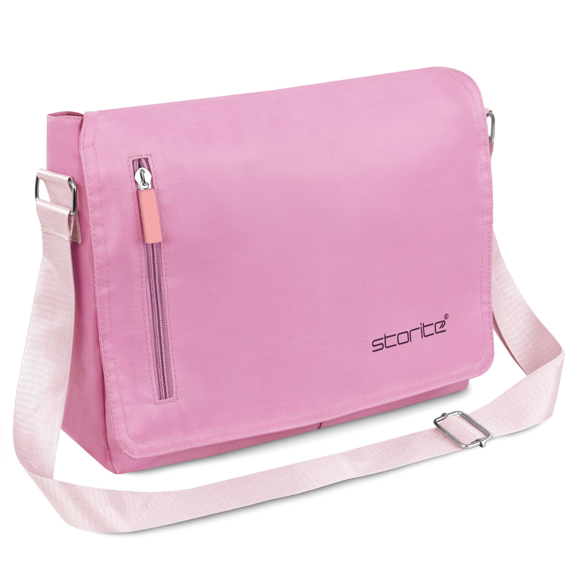 Storite Twill Sling Cross Body Travel Office Business Satchel Messenger One Side Shoulder Bag For Men & Women (Baby Pink29 X 34
