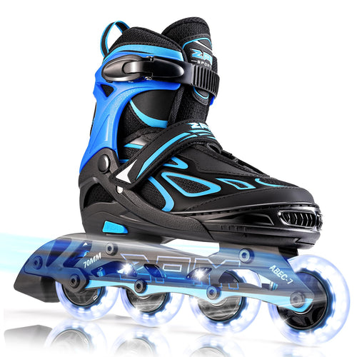 2PM SPORTS Vinal Inline Skates for Men with Light up Wheels Beginner Skates Fun Illuminating Outdoor Roller Skates for Kids and 