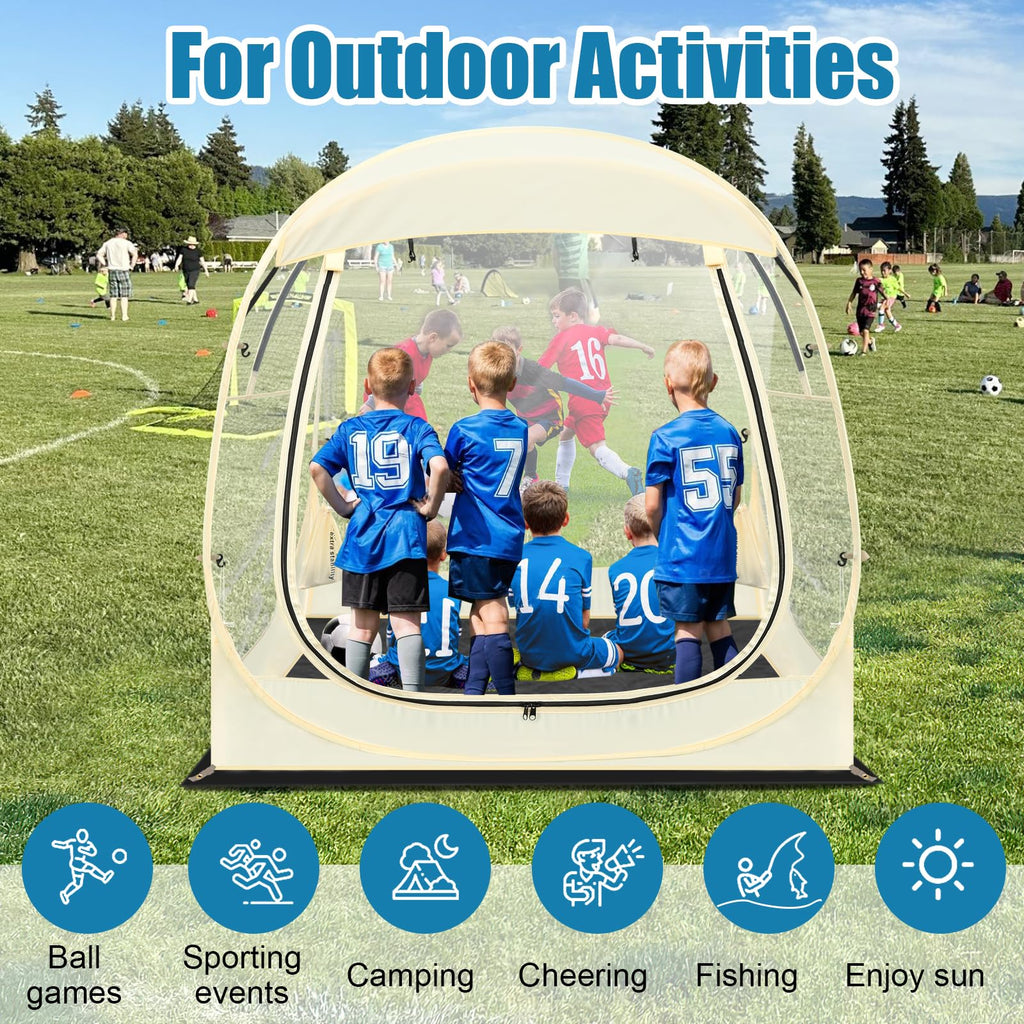 Eapele Sports Tent - Instant Pop-Up Shelter, Fits 6 Person Compact Or 4 Person Comfortably, Rain Protection For Sports, Camping,