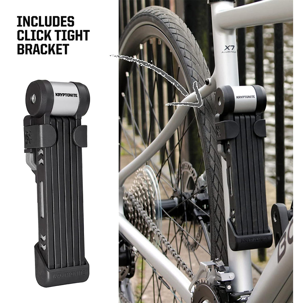 Kryptonite Kryptolok 610 S Folding Bike Lock, Compact Lightweight High Security Anti-Theft Foldable Bicycle Lock With 2 Keys And