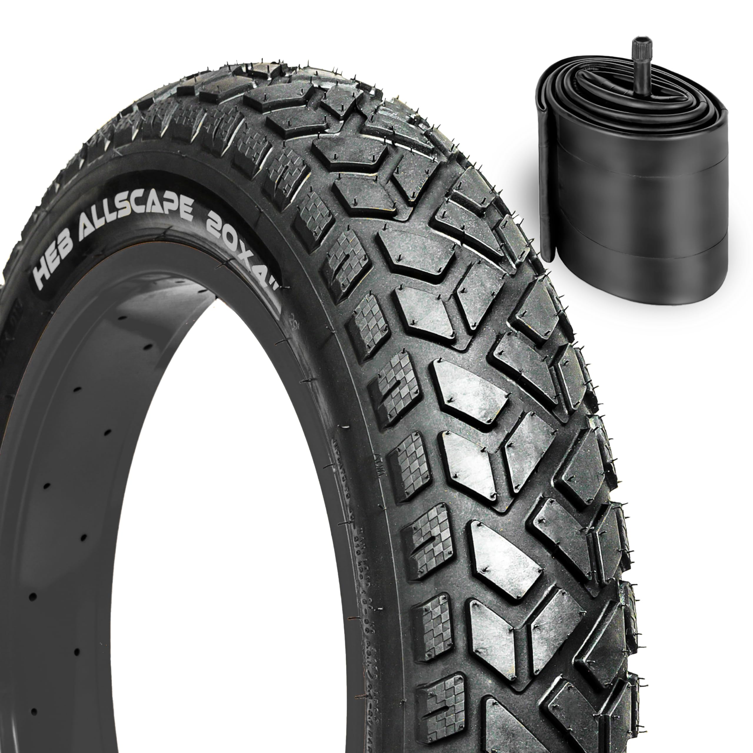Allscape 20X4 E-Bike Fat Tires, Includes Tubes, Heavy Duty 20 Inch Fat Tyre For E Bikes, Mountain Bikes, All Terrain Tire (1 Tir